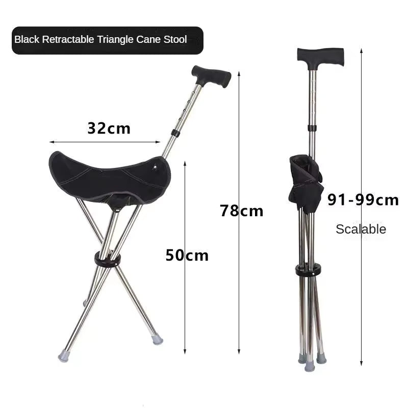 Gehstock mit integrierbarem Klappsitz